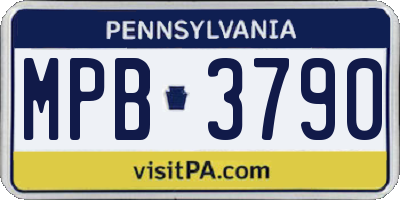 PA license plate MPB3790