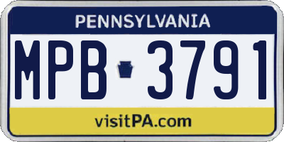 PA license plate MPB3791