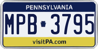 PA license plate MPB3795