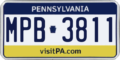 PA license plate MPB3811