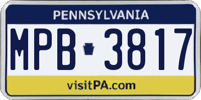 PA license plate MPB3817