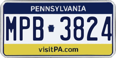 PA license plate MPB3824