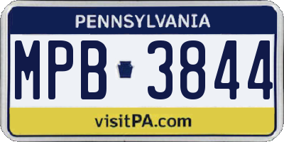 PA license plate MPB3844