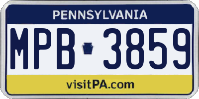 PA license plate MPB3859
