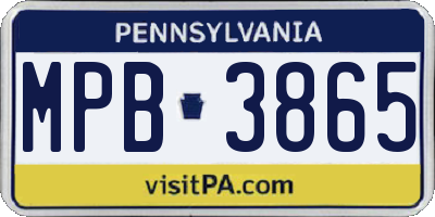 PA license plate MPB3865