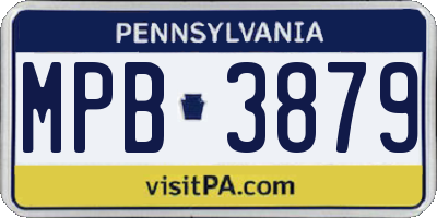 PA license plate MPB3879