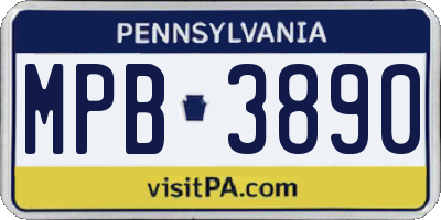 PA license plate MPB3890