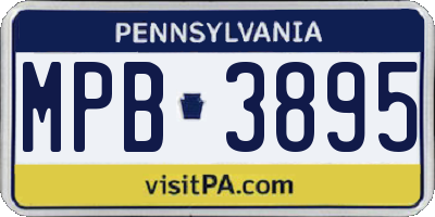 PA license plate MPB3895