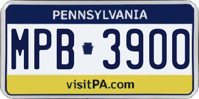 PA license plate MPB3900