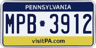 PA license plate MPB3912