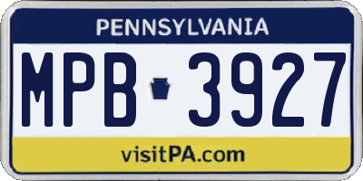 PA license plate MPB3927