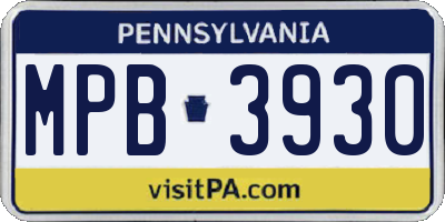 PA license plate MPB3930