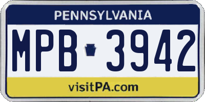 PA license plate MPB3942