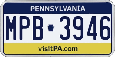 PA license plate MPB3946