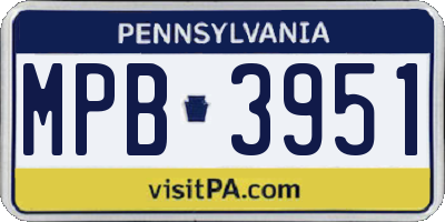 PA license plate MPB3951
