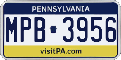 PA license plate MPB3956