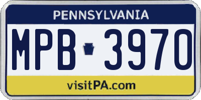 PA license plate MPB3970