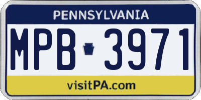 PA license plate MPB3971