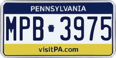 PA license plate MPB3975