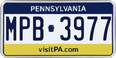 PA license plate MPB3977