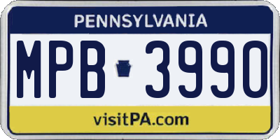 PA license plate MPB3990