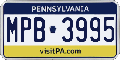 PA license plate MPB3995