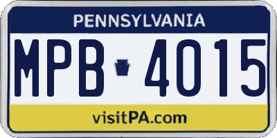 PA license plate MPB4015