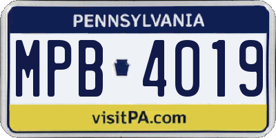 PA license plate MPB4019