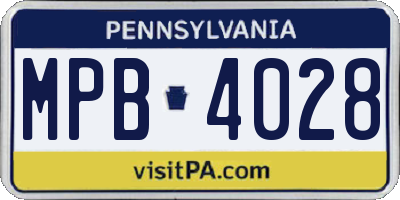 PA license plate MPB4028