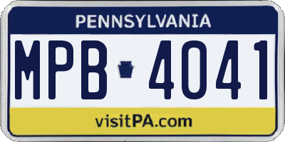 PA license plate MPB4041