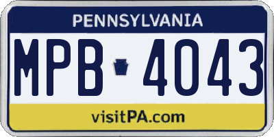 PA license plate MPB4043