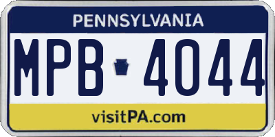 PA license plate MPB4044