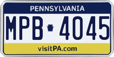 PA license plate MPB4045