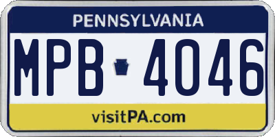 PA license plate MPB4046
