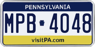 PA license plate MPB4048