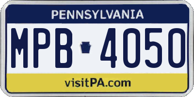 PA license plate MPB4050