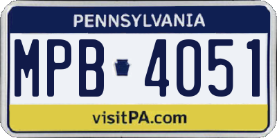 PA license plate MPB4051