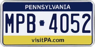 PA license plate MPB4052