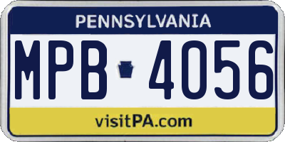 PA license plate MPB4056