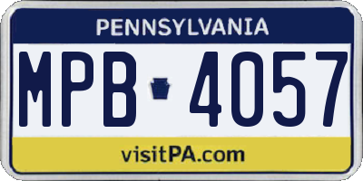 PA license plate MPB4057