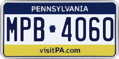 PA license plate MPB4060