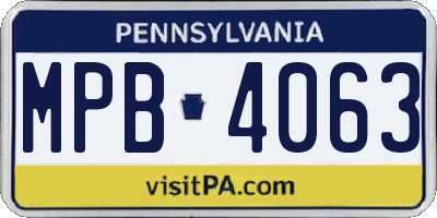 PA license plate MPB4063