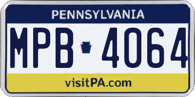 PA license plate MPB4064