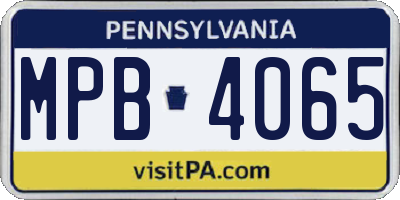 PA license plate MPB4065