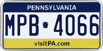 PA license plate MPB4066