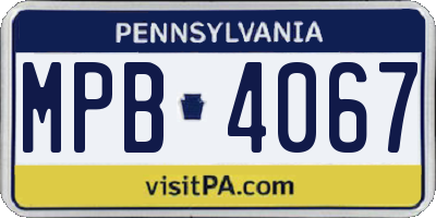 PA license plate MPB4067