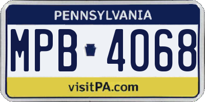 PA license plate MPB4068