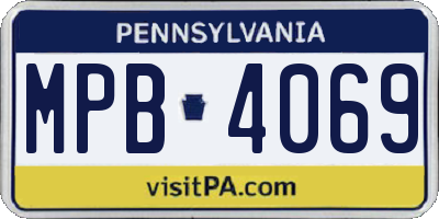 PA license plate MPB4069