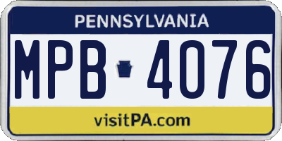 PA license plate MPB4076