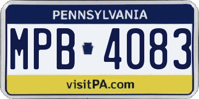 PA license plate MPB4083
